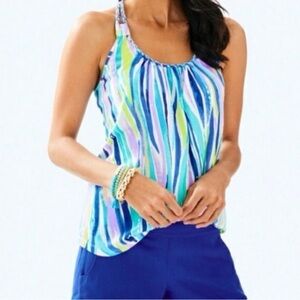 Lilly Pulitzer aleida cotton tank top racerback